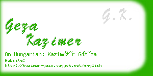 geza kazimer business card